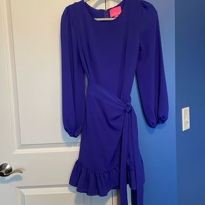 Lilly Pulitzer royal blue wrap dress. Like new, worn once.